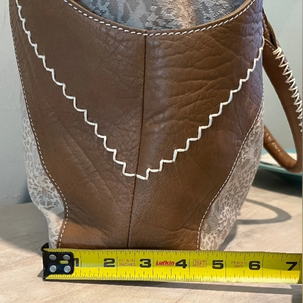 Rare SKAP Handbag with Camel Brown Leather & Tan Animal Print Fabric NWOT